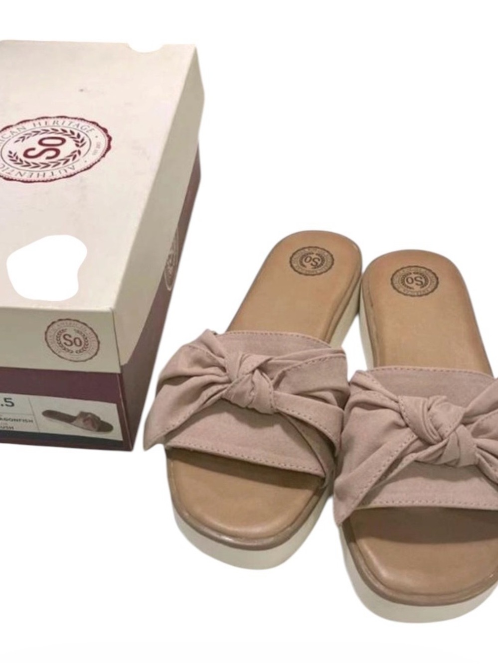 SO Blush Sandal with Bow Details 7.5